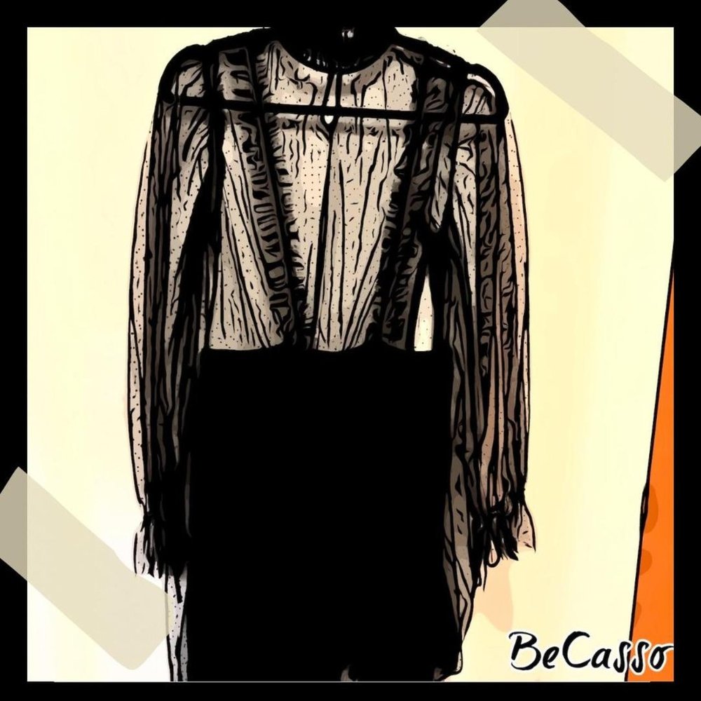 Sheer Polka Dot Short Dress